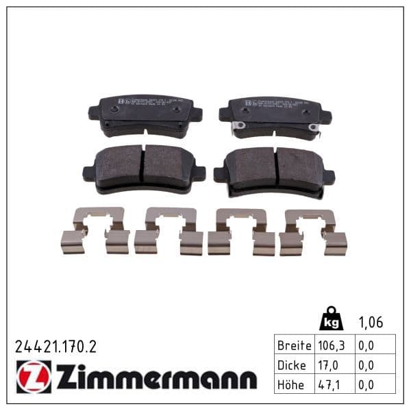 set placute frana,frana disc ZIMMERMANN 24421.170.2