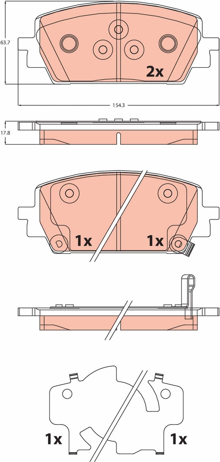 set placute frana,frana disc TRW GDB2463