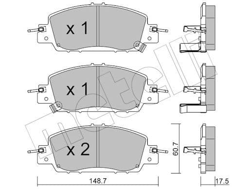 set placute frana,frana disc METELLI 22-1362-0