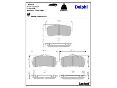set placute frana,frana disc DELPHI LP2095