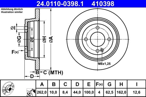 Disc frana ATE 24.0110-0398.1