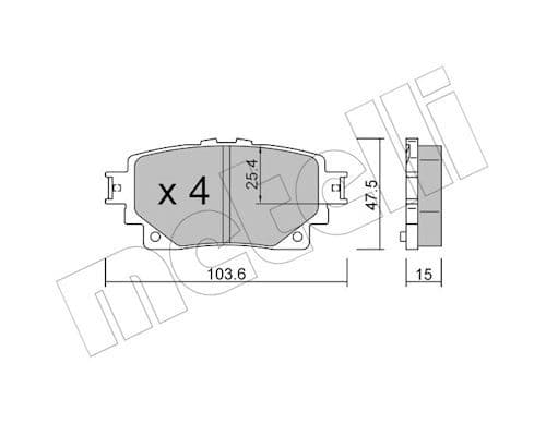 set placute frana,frana disc METELLI 22-1229-0