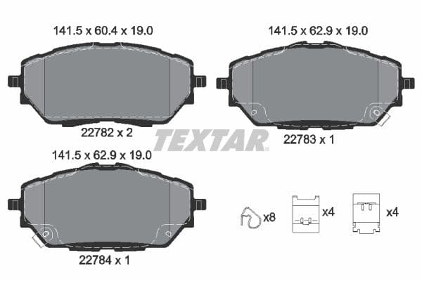 set placute frana,frana disc TEXTAR Q+ 2278201