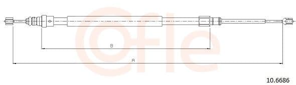 Cablu, frana de parcare COFLE 10.6686