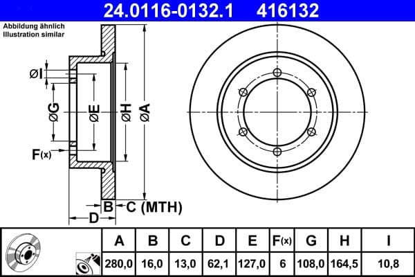 Disc frana ATE 24.0116-0132.1