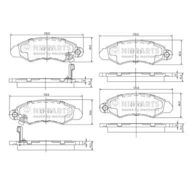 set placute frana,frana disc NIPPARTS J3608019