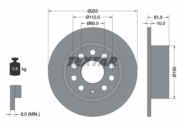 Disc frana TEXTAR PRO 92306603