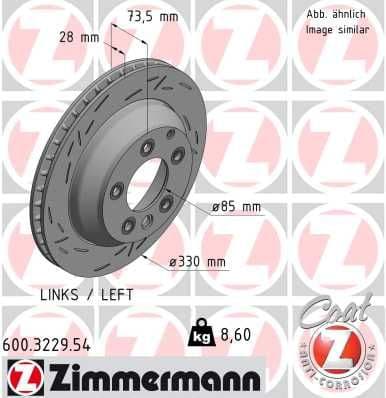 Disc frana ZIMMERMANN BLACK Z 600.3229.54