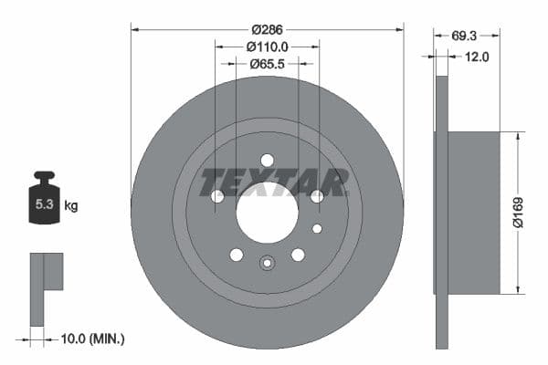 Disc frana TEXTAR PRO 92067003