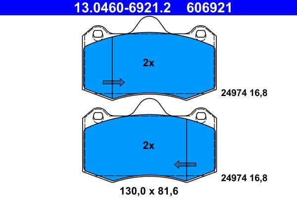 set placute frana,frana disc ATE 13.0460-6921.2