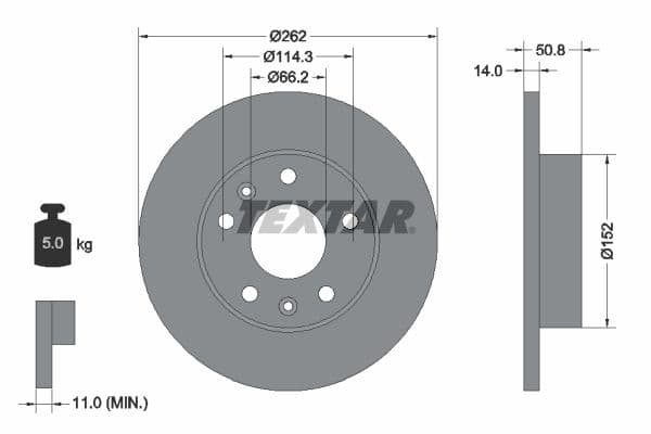 Disc frana TEXTAR 92102900