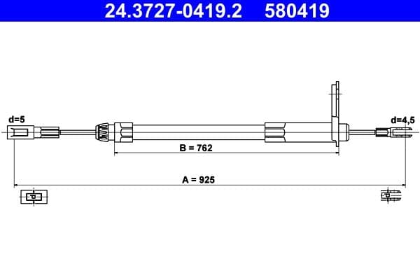 Cablu, frana de parcare ATE 24.3727-0419.2