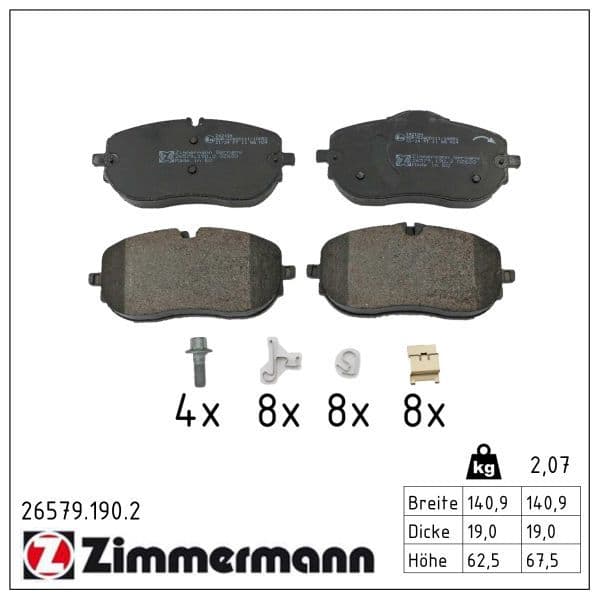 set placute frana,frana disc ZIMMERMANN 26579.190.2