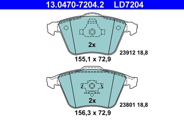 set placute frana,frana disc ATE Ceramic 13.0470-7204.2
