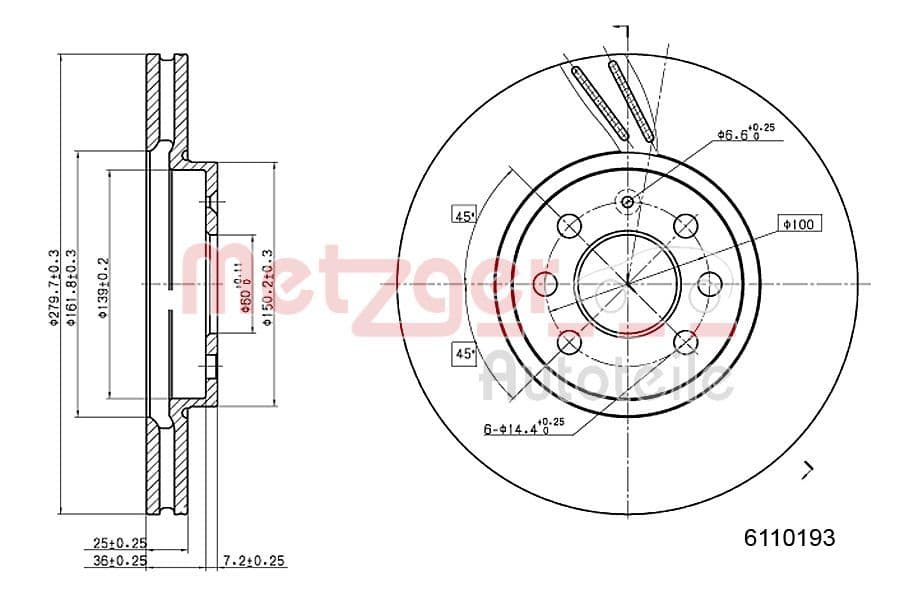 Disc frana METZGER 6110193