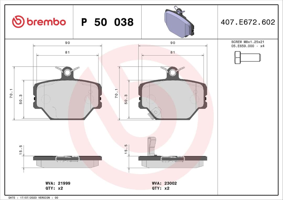 set placute frana,frana disc BREMBO PRIME LINE P 50 038