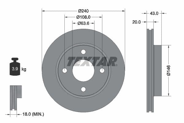 Disc frana TEXTAR PRO 92051003