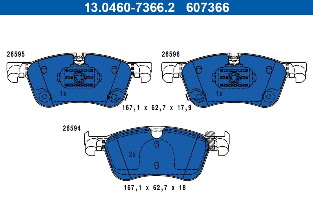 set placute frana,frana disc ATE 13.0460-7366.2