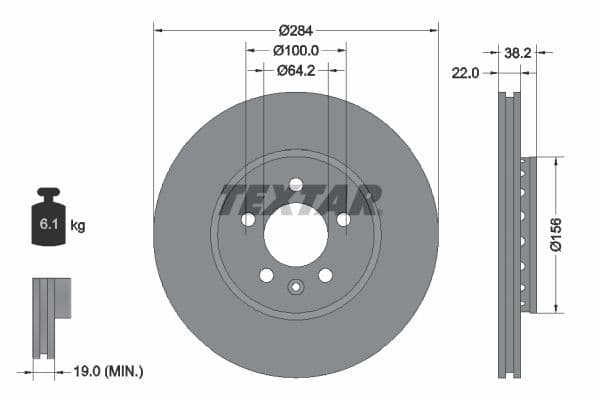 Disc frana TEXTAR 92103400