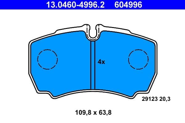 set placute frana,frana disc ATE 13.0460-4996.2