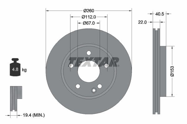 Disc frana TEXTAR 92091303