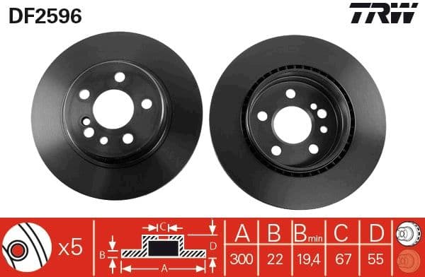 Disc frana TRW DF2596