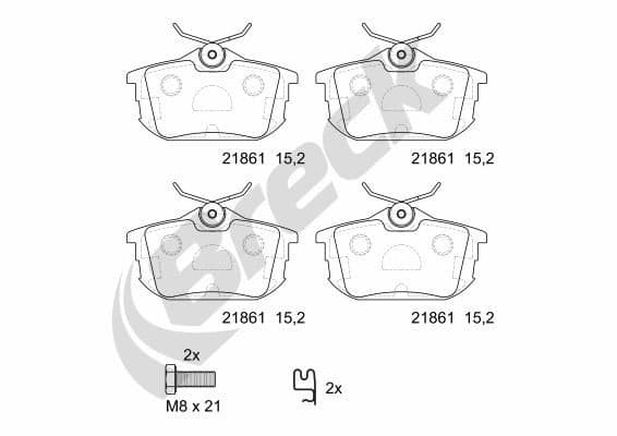 set placute frana,frana disc BRECK 21861 00 704 10