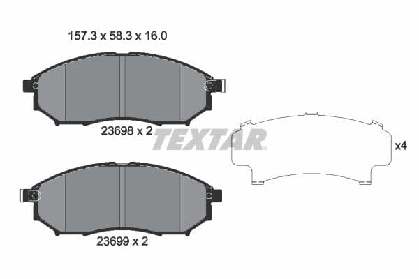 set placute frana,frana disc TEXTAR 2369801
