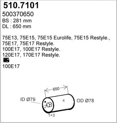 Amortizor zgomot mijloc/spate ASSO 510.7101