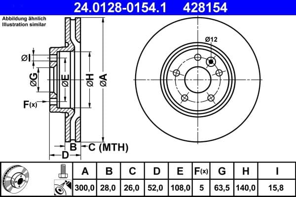 Disc frana ATE 24.0128-0154.1