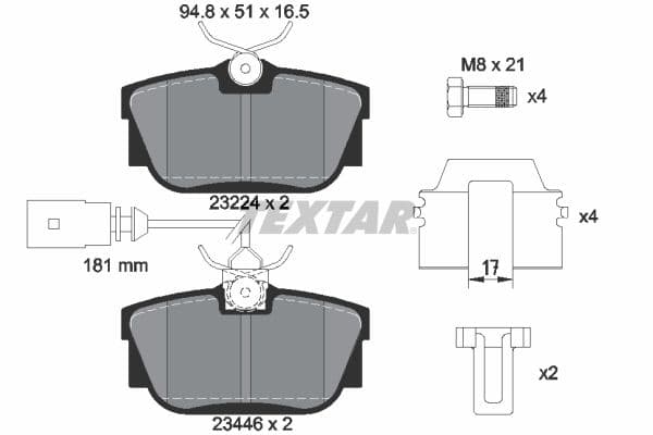 set placute frana,frana disc TEXTAR Q+ 2344605