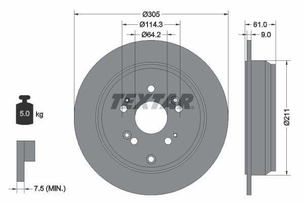 Disc frana TEXTAR PRO 92162503