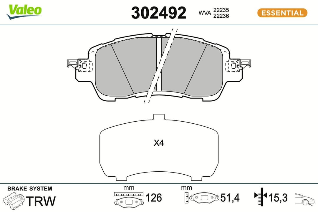 set placute frana,frana disc VALEO 302492