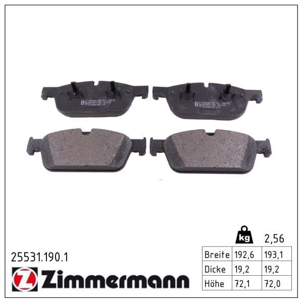 set placute frana,frana disc ZIMMERMANN 25531.190.1
