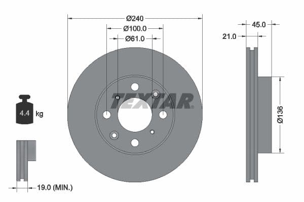Disc frana TEXTAR 92077800