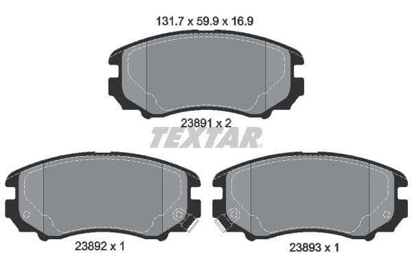 set placute frana,frana disc TEXTAR Q+ 2389101