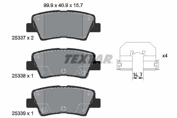 set placute frana,frana disc TEXTAR Q+ 2533703