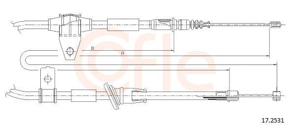 Cablu, frana de parcare COFLE 17.2531