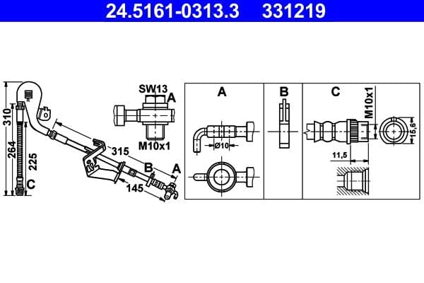 Furtun frana ATE 24.5161-0313.3