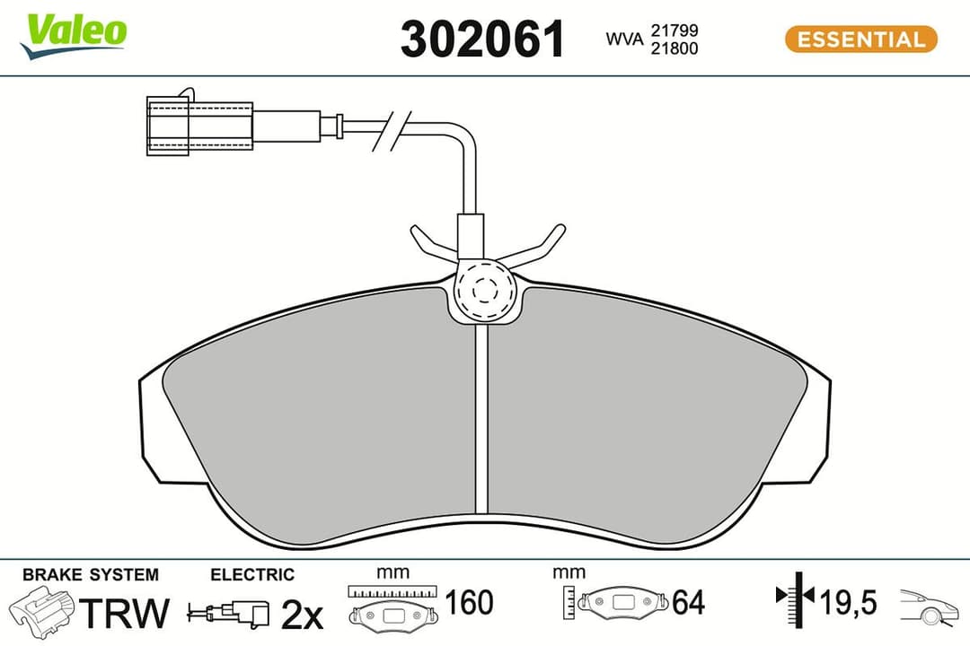 set placute frana,frana disc VALEO ESSENTIAL 302061