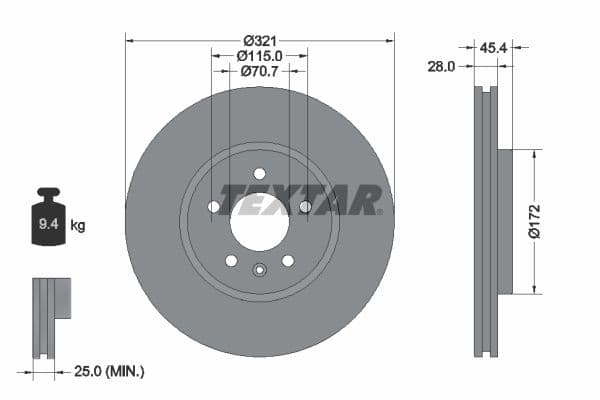 Disc frana TEXTAR PRO+ 92305505