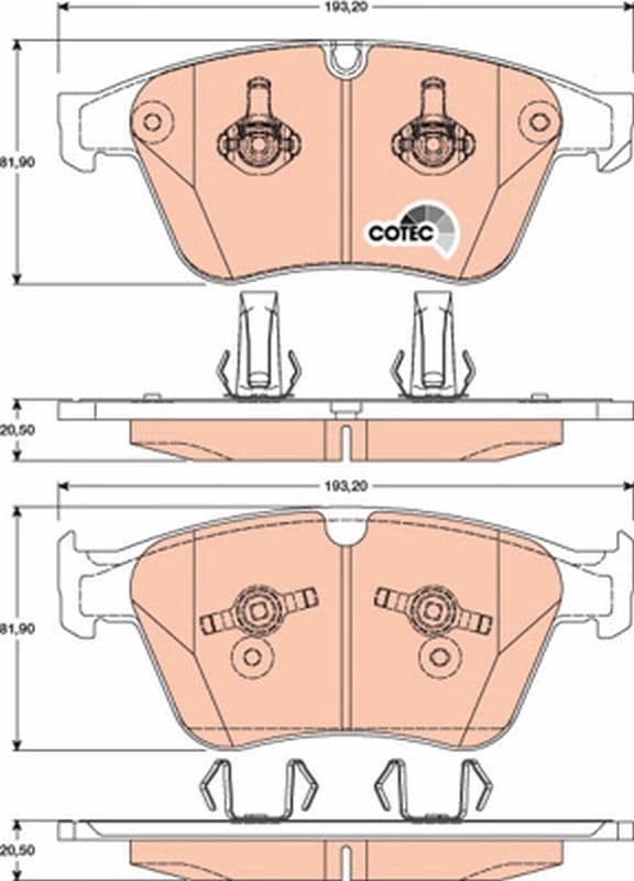 set placute frana,frana disc TRW COTEC GDB1794
