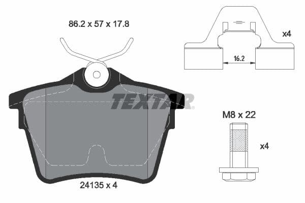 set placute frana,frana disc TEXTAR 2413501