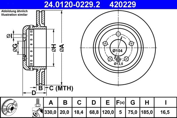 Disc frana ATE 24.0120-0229.2