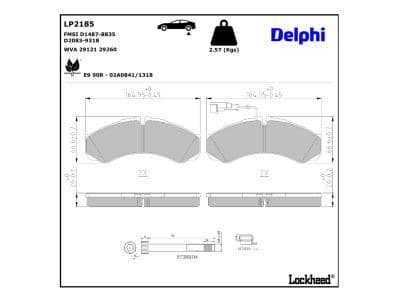 set placute frana,frana disc DELPHI LP2185