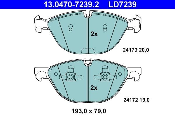 set placute frana,frana disc ATE Ceramic 13.0470-7239.2