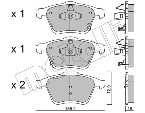 set placute frana,frana disc METELLI 22-0805-0