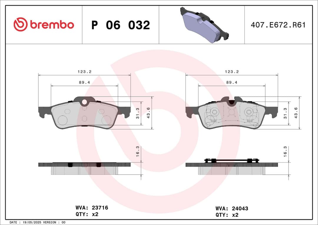 set placute frana,frana disc BREMBO PRIME LINE P 06 032