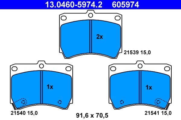 set placute frana,frana disc ATE 13.0460-5974.2