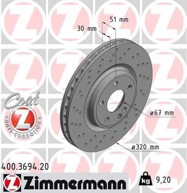 Disc frana ZIMMERMANN COAT Z 400.3694.20